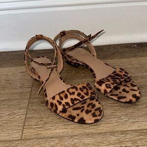 Worn A New Day printed cheetah sandals with strap